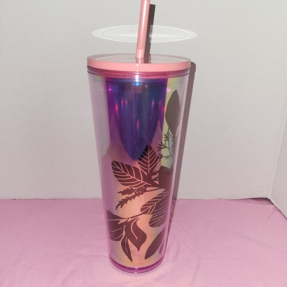 Starbucks Spring 2022 Mother’s Day Pink Flower Iridescent 24oz Tumbler Venti - Picture 4 of 7